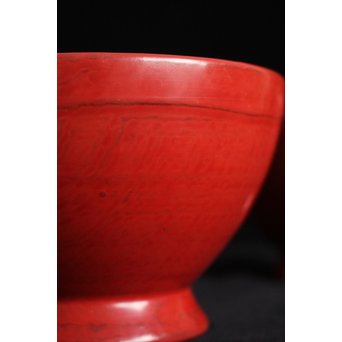 角偉三郎 輪島塗 朱塗椀 2個1組　Q066 