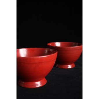 角偉三郎 輪島塗 朱塗椀 2個1組　Q066 