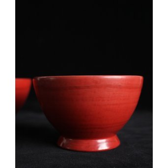 角偉三郎 輪島塗 朱塗椀 2個1組　Q066 