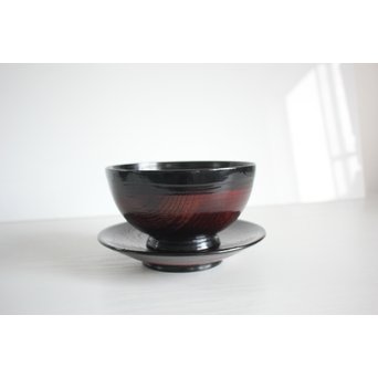 角偉三郎 輪島塗 欅目皿　Q069 ※類似品と一緒にいかがでしょうか