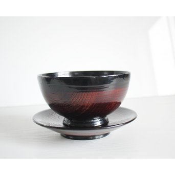 角偉三郎 輪島塗 欅目皿　Q069 ※類似品と一緒にいかがでしょうか