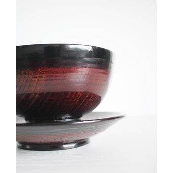 角偉三郎 輪島塗 欅目皿　Q069 ※類似品と一緒にいかがでしょうか