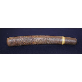 銕爪刻 細密浮彫竹香筒/煙草具　U091 