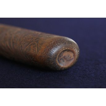銕爪刻 細密浮彫竹香筒/煙草具　U091 