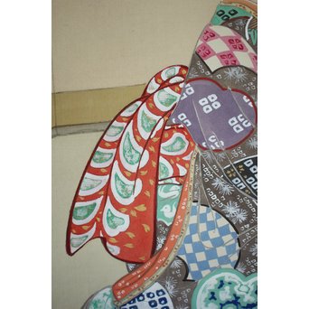 廣陵銘 美人画 肉筆絹本 掛軸　Z108 