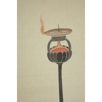 廣陵銘 美人画 肉筆絹本 掛軸　Z108 