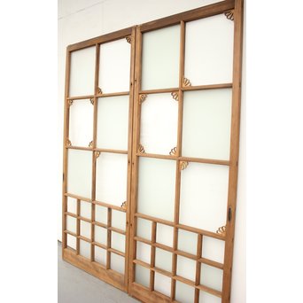 アールデコ飾 市松ガラス戸 2枚1組　GD1230 