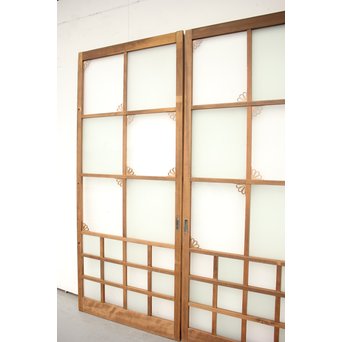 アールデコ飾 市松ガラス戸 2枚1組　GD1230 