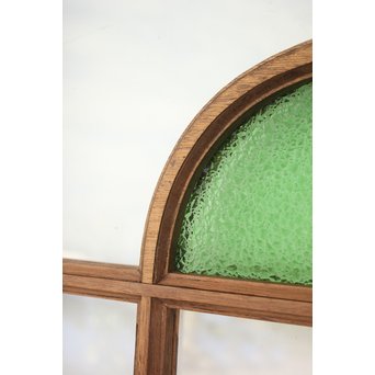 アールデコデザイン緑色ガラス戸　GD1234 