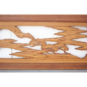 中型木彫欄間 2枚1組　R2473 