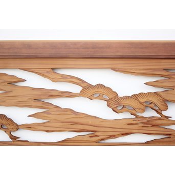 中型木彫欄間 2枚1組　R2473 