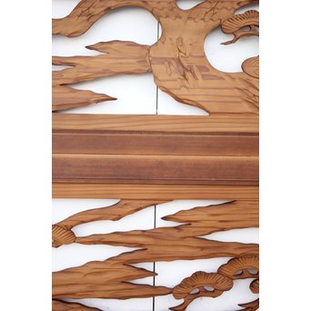 中型木彫欄間 2枚1組　R2473 