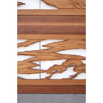 中型木彫欄間 2枚1組　R2473 