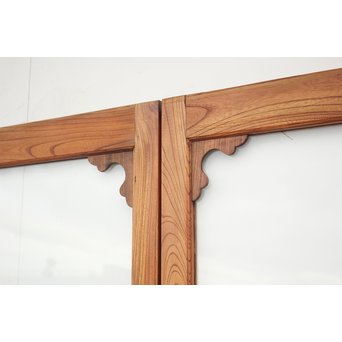 総欅 装飾クリアガラス戸 4枚1組　GD1235Y 