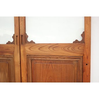 総欅 装飾クリアガラス戸 4枚1組　GD1235Y 