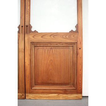 総欅 装飾クリアガラス戸 4枚1組　GD1235Y 