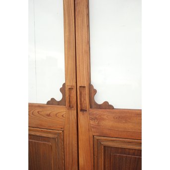 総欅 装飾クリアガラス戸 4枚1組　GD1235Y 