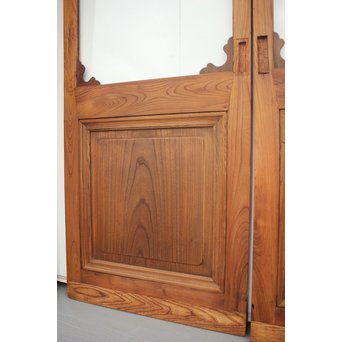 総欅 装飾クリアガラス戸 4枚1組　GD1235Y 