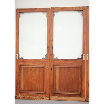 総欅 装飾クリアガラス戸 4枚1組　GD1235Y 