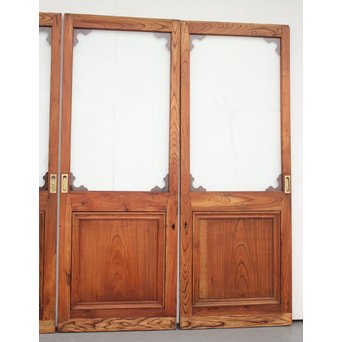 総欅 装飾クリアガラス戸 4枚1組　GD1235Y 