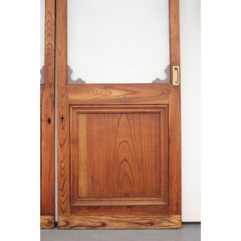 総欅 装飾クリアガラス戸 4枚1組　GD1235Y 