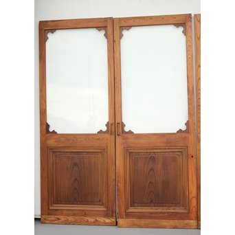 総欅 装飾クリアガラス戸 4枚1組　GD1235Y 