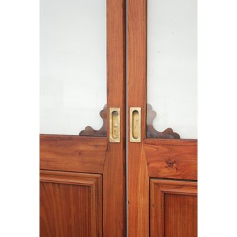 総欅 装飾クリアガラス戸 4枚1組　GD1235Y 