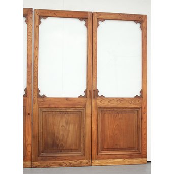 総欅 装飾クリアガラス戸 4枚1組　GD1235Y 