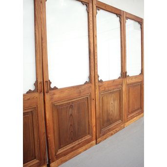 総欅 装飾クリアガラス戸 4枚1組　GD1235Y 