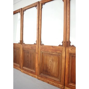 総欅 装飾クリアガラス戸 4枚1組　GD1235Y 