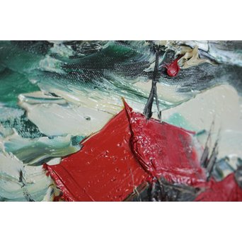 葛西四雄 油彩4号《北の海》額装　Z170 