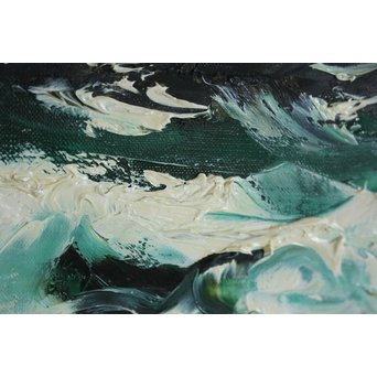 葛西四雄 油彩4号《北の海》額装　Z170 