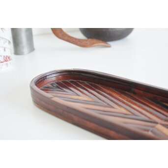 竹象嵌 煎茶盆　U092 