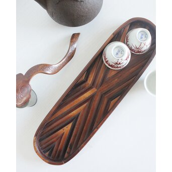 竹象嵌 煎茶盆　U092