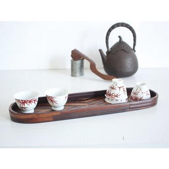 竹象嵌 煎茶盆　U092 