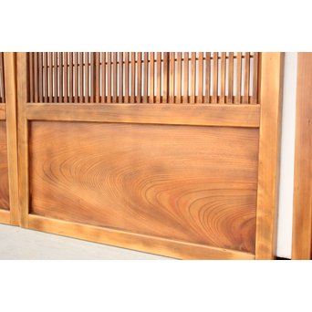 障子枠付 腰欅の細身格子戸 4枚1組　L997 