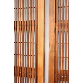 障子枠付 腰欅の細身格子戸 4枚1組　L997 