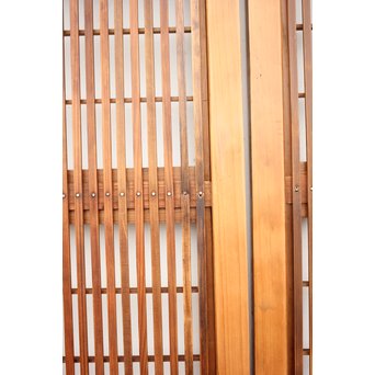 障子枠付 腰欅の細身格子戸 4枚1組　L997 