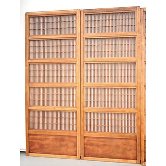 障子枠付 腰欅の細身格子戸 4枚1組　L997 