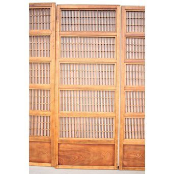 障子枠付 腰欅の細身格子戸 4枚1組　L997 