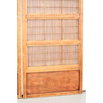 障子枠付 腰欅の細身格子戸 4枚1組　L997 