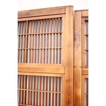 障子枠付 腰欅の細身格子戸 4枚1組　L997 