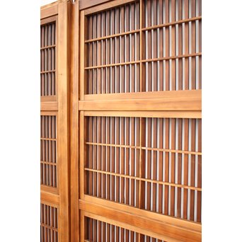 障子枠付 腰欅の細身格子戸 4枚1組　L997 