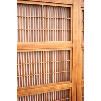 障子枠付 腰欅の細身格子戸 4枚1組　L997 