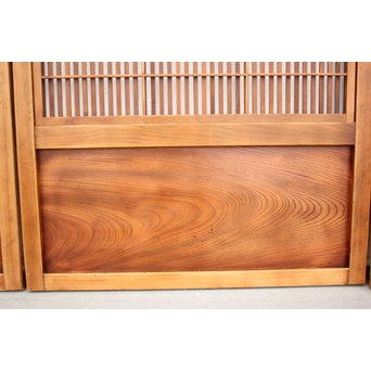 障子枠付 腰欅の細身格子戸 4枚1組　L997 