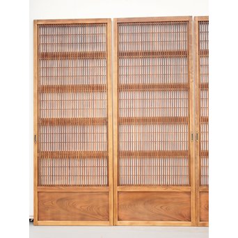 障子枠付 腰欅の細身格子戸 4枚1組　L997 