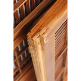 障子枠付 腰欅の細身格子戸 4枚1組　L997 