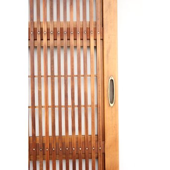 障子枠付 腰欅の細身格子戸 4枚1組　L997 