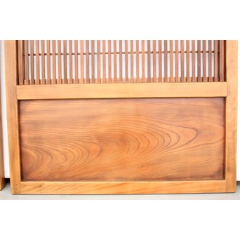 障子枠付 腰欅の細身格子戸 4枚1組　L997 