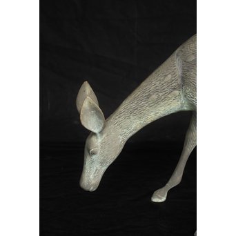 銅製 女鹿 牡鹿置物　M145 